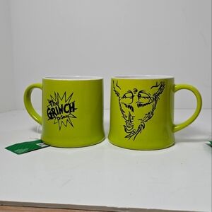 The grinch dr seuss bioworld 2 mugs 16 oz nwt